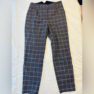 High-waisted, plaid, vintage style dress pant